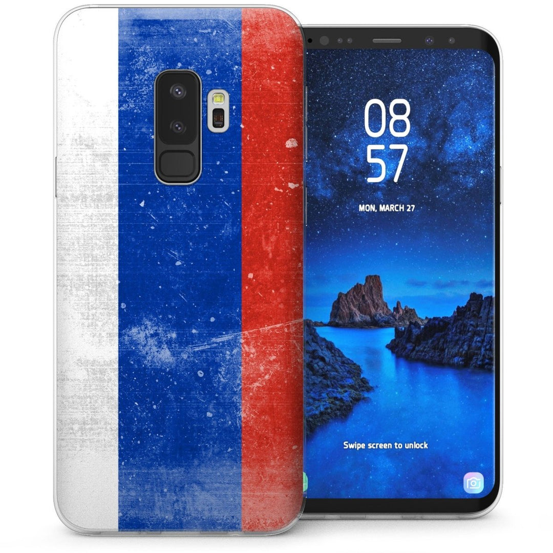 Samsung Galaxy S9 Plus Retro Russia Flag TPU Gel Case - Blue - Mobile Madhouse