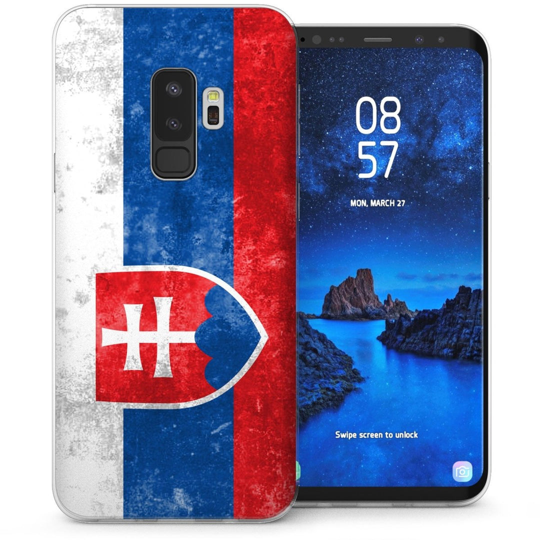 Samsung Galaxy S9 Plus Retro Slovakia Flag TPU Gel Case - Blue - Mobile Madhouse