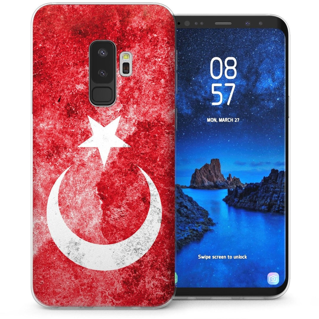 Samsung Galaxy S9 Plus Retro Turkey Flag TPU Gel Case - Red - Mobile Madhouse