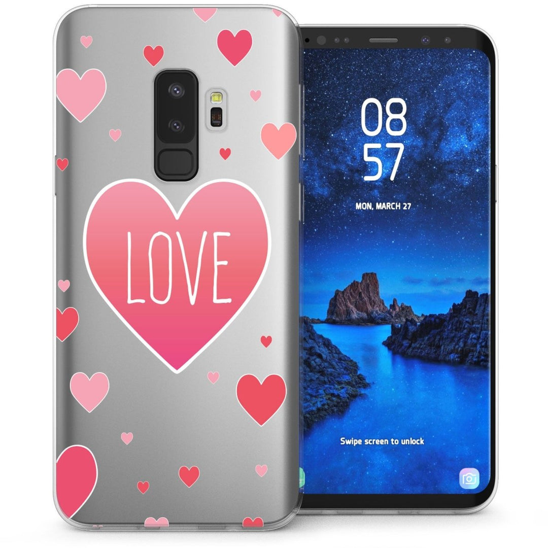 Samsung Galaxy S9 Plus Love Hearts TPU Gel Case - Pink - Mobile Madhouse