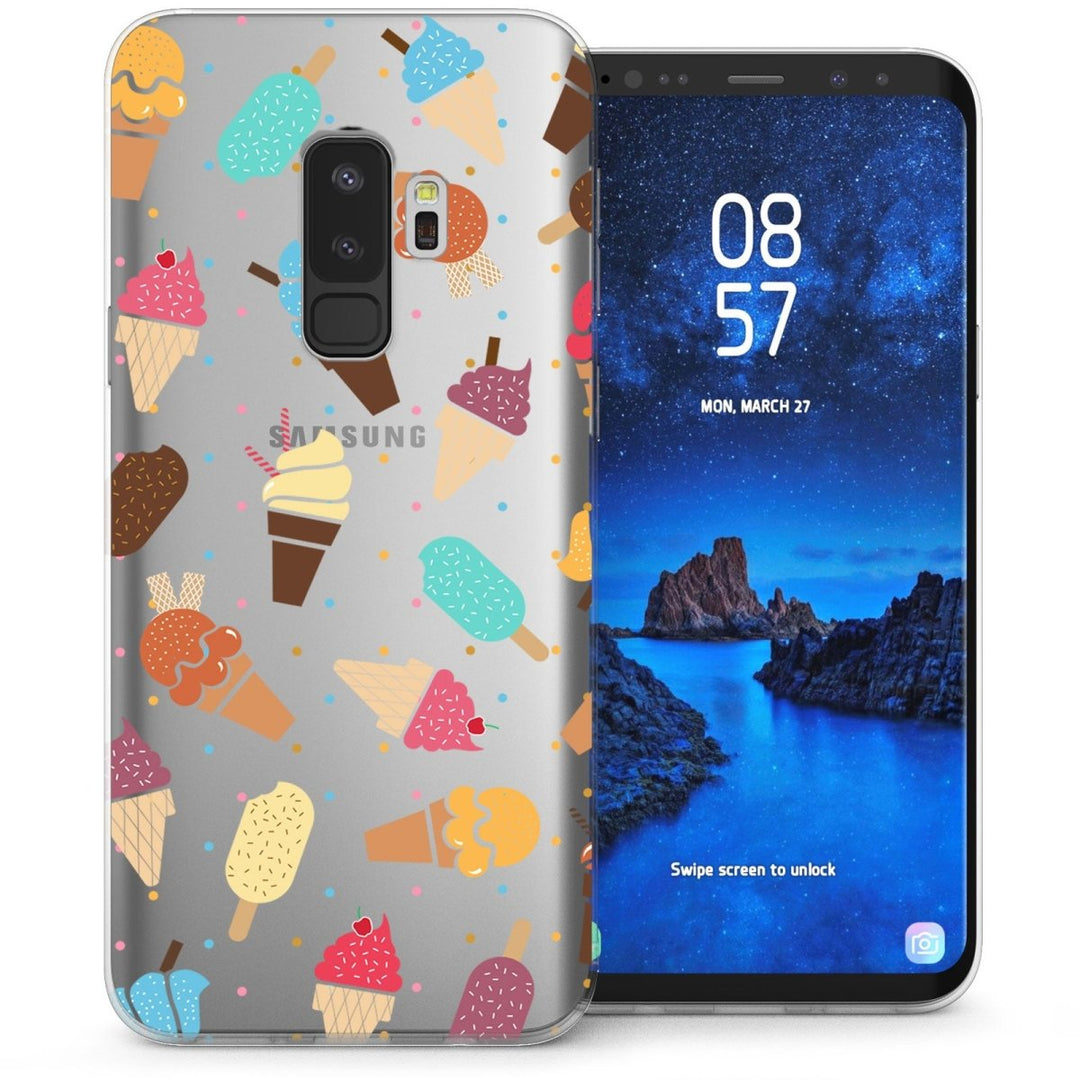 Samsung Galaxy S9 Plus Ice Cream Cartoon TPU Gel Case - Clear - Mobile Madhouse