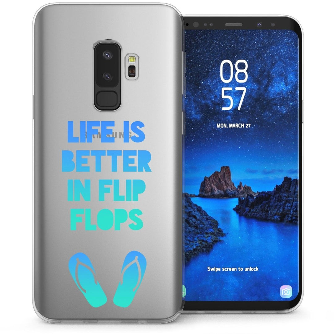 Samsung Galaxy S9 Plus Flip Flops Funny Quote TPU Gel Case - Blue - Mobile Madhouse