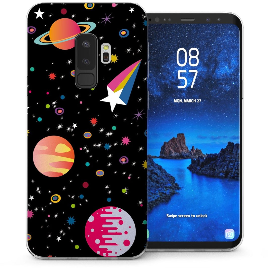 Samsung Galaxy S9 Plus Cartoon Space TPU Gel Case - Black - Mobile Madhouse