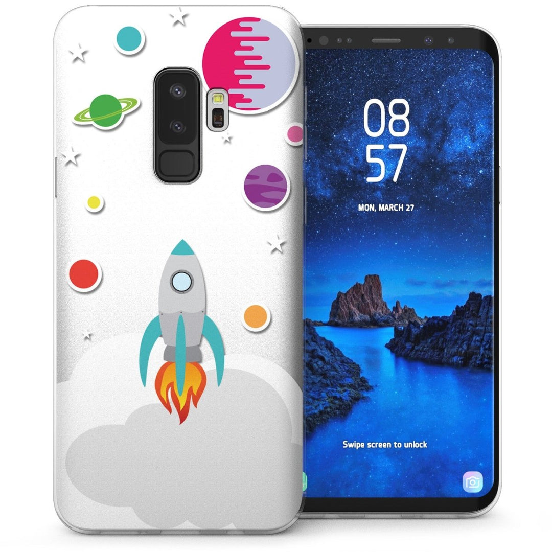Samsung Galaxy S9 Plus Cartoon Rocket TPU Gel Case - White - Mobile Madhouse