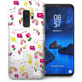 Samsung Galaxy S9 Plus Unicorn Rainbows and Hearts TPU Gel Case - White - Mobile Madhouse
