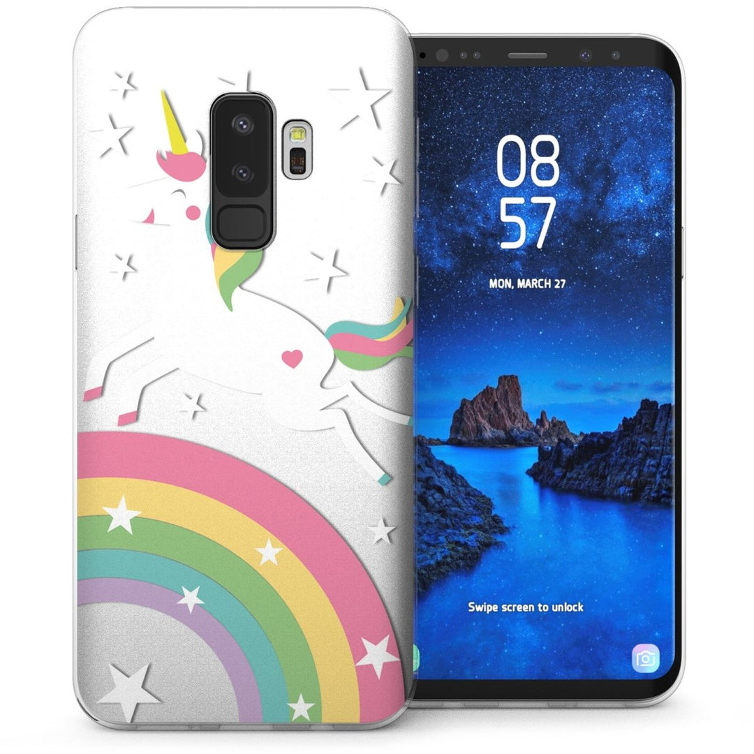 Samsung Galaxy S9 Plus Unicorn Rainbows TPU Gel Case - White - Mobile Madhouse