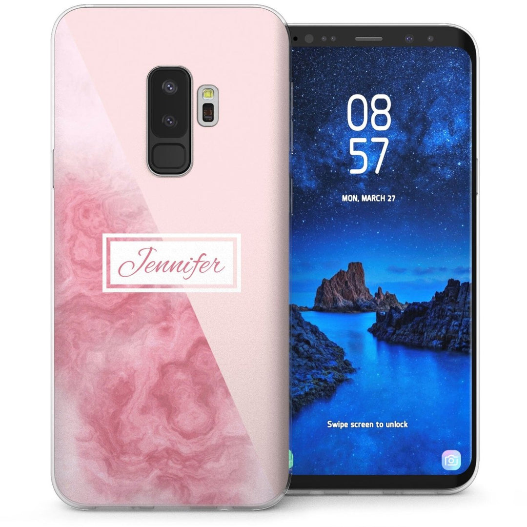 Samsung Galaxy S9 Plus Cloudy Personalised TPU Gel Case - Pink - Mobile Madhouse