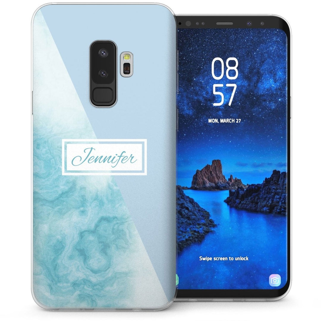 Samsung Galaxy S9 Plus Cloudy Personalised TPU Gel Case - Blue - Mobile Madhouse