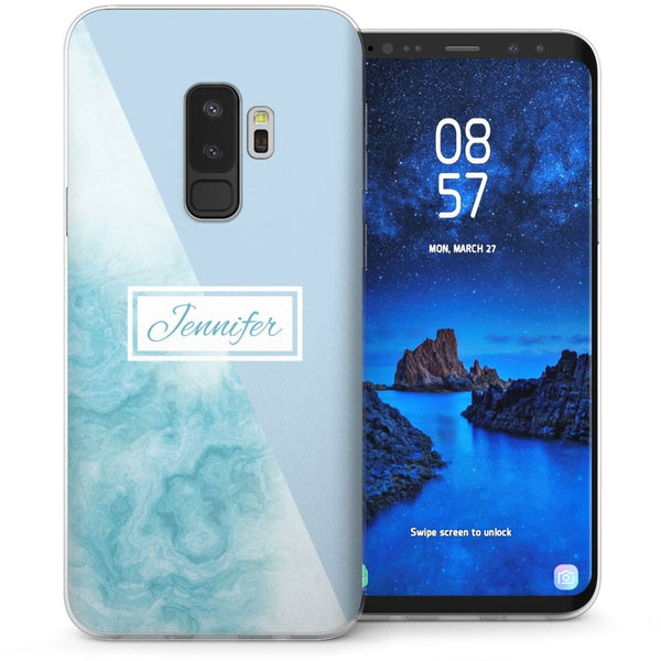 Samsung Galaxy S9 Plus Cloudy Personalised TPU Gel Case - Blue - Mobile Madhouse
