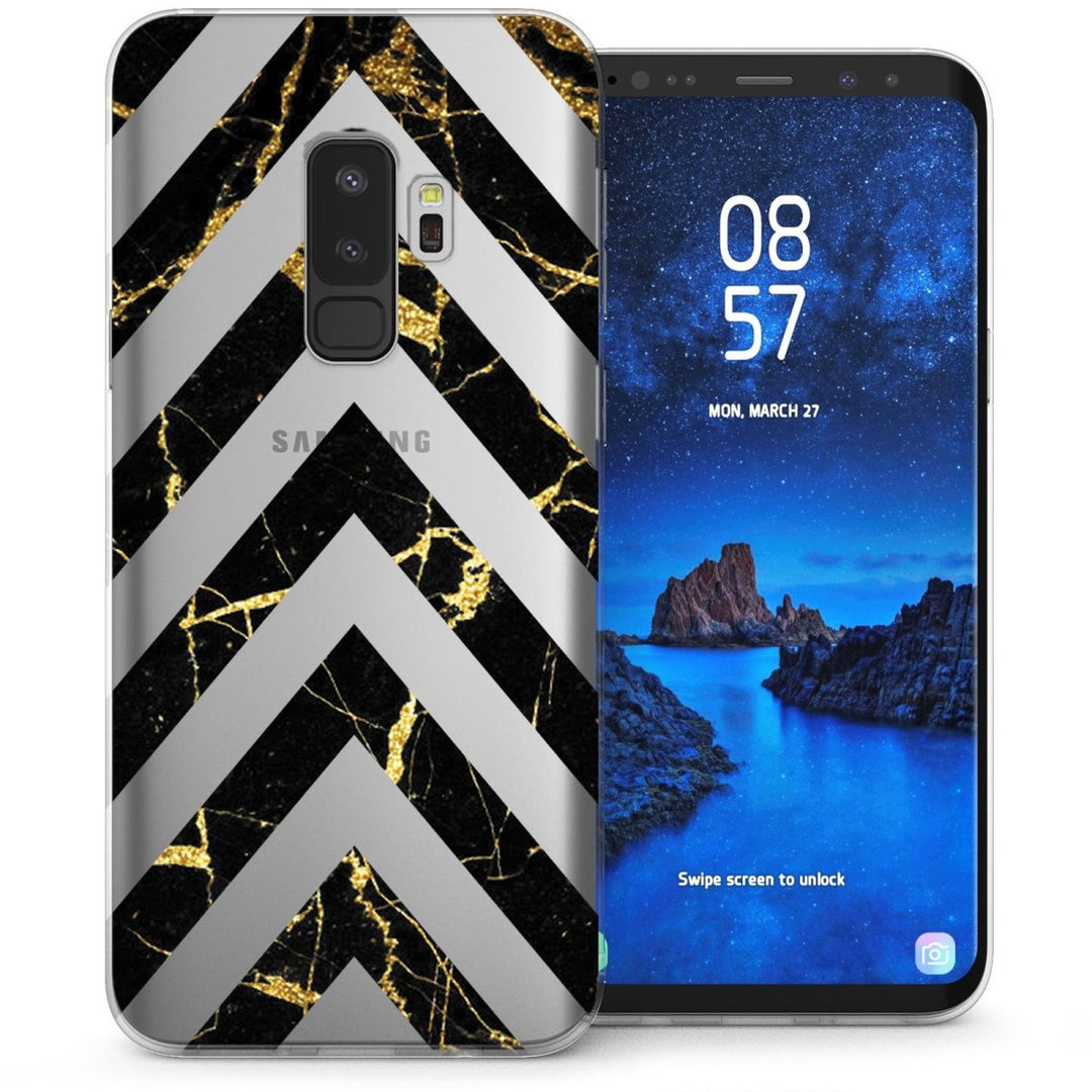 Samsung Galaxy S9 Plus Marble Arrows TPU Gel Case - Gold - Mobile Madhouse