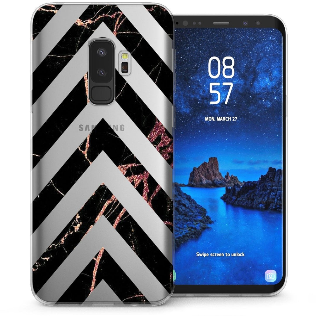 Samsung Galaxy S9 Plus Marble Arrows TPU Gel Case - Pink - Mobile Madhouse