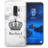 Samsung Galaxy S9 Plus Marble Crown Personalised TPU Gel Case - White