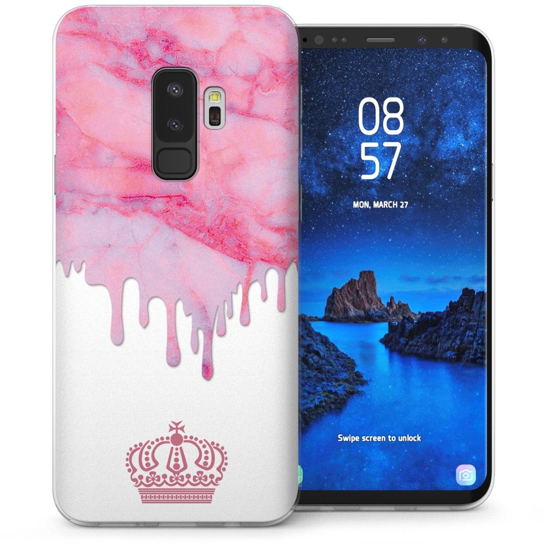 Samsung Galaxy S9 Plus Marble Melt Crown TPU Gel Case - Pink - Mobile Madhouse