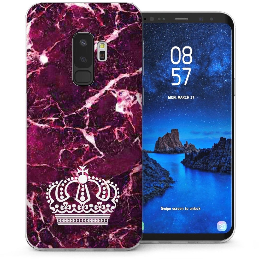 Samsung Galaxy S9 Plus Marble Crown TPU Gel Case - Purple - Mobile Madhouse
