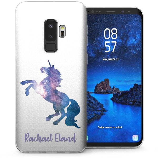 Samsung Galaxy S9 Plus Unicorn Rampant Personalised TPU Gel Case - Purple - Mobile Madhouse
