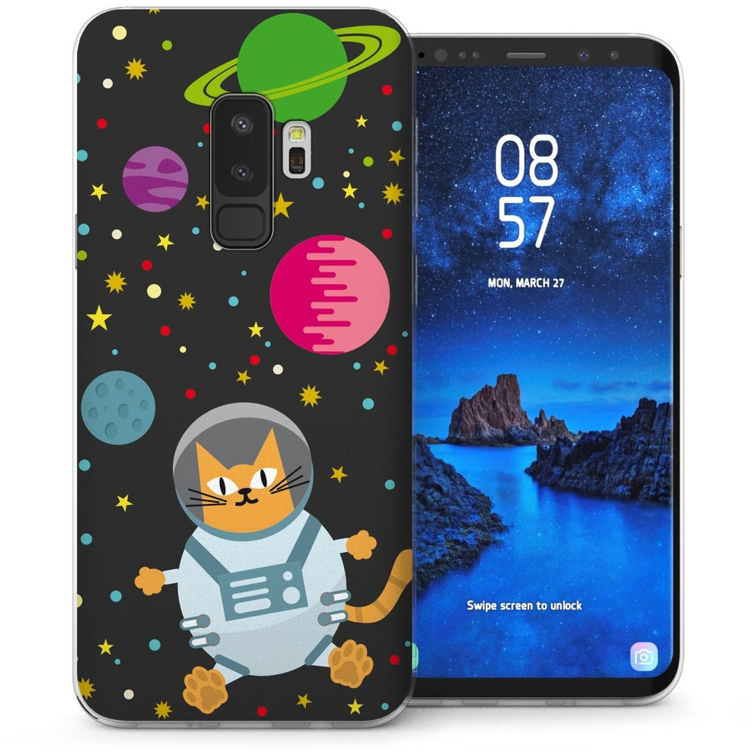 Samsung Galaxy S9 Plus Space Cat TPU Gel Case - Black - Mobile Madhouse