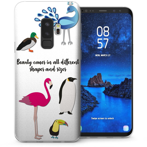 Samsung Galaxy S9 Plus Beauty Birds TPU Gel Case - White - Mobile Madhouse