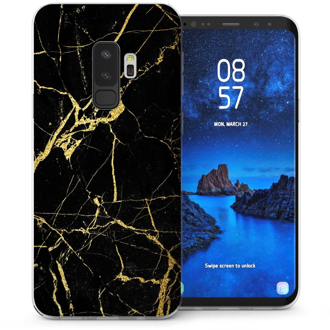 Samsung Galaxy S9 Plus Marble TPU Gel Case - Black - Mobile Madhouse