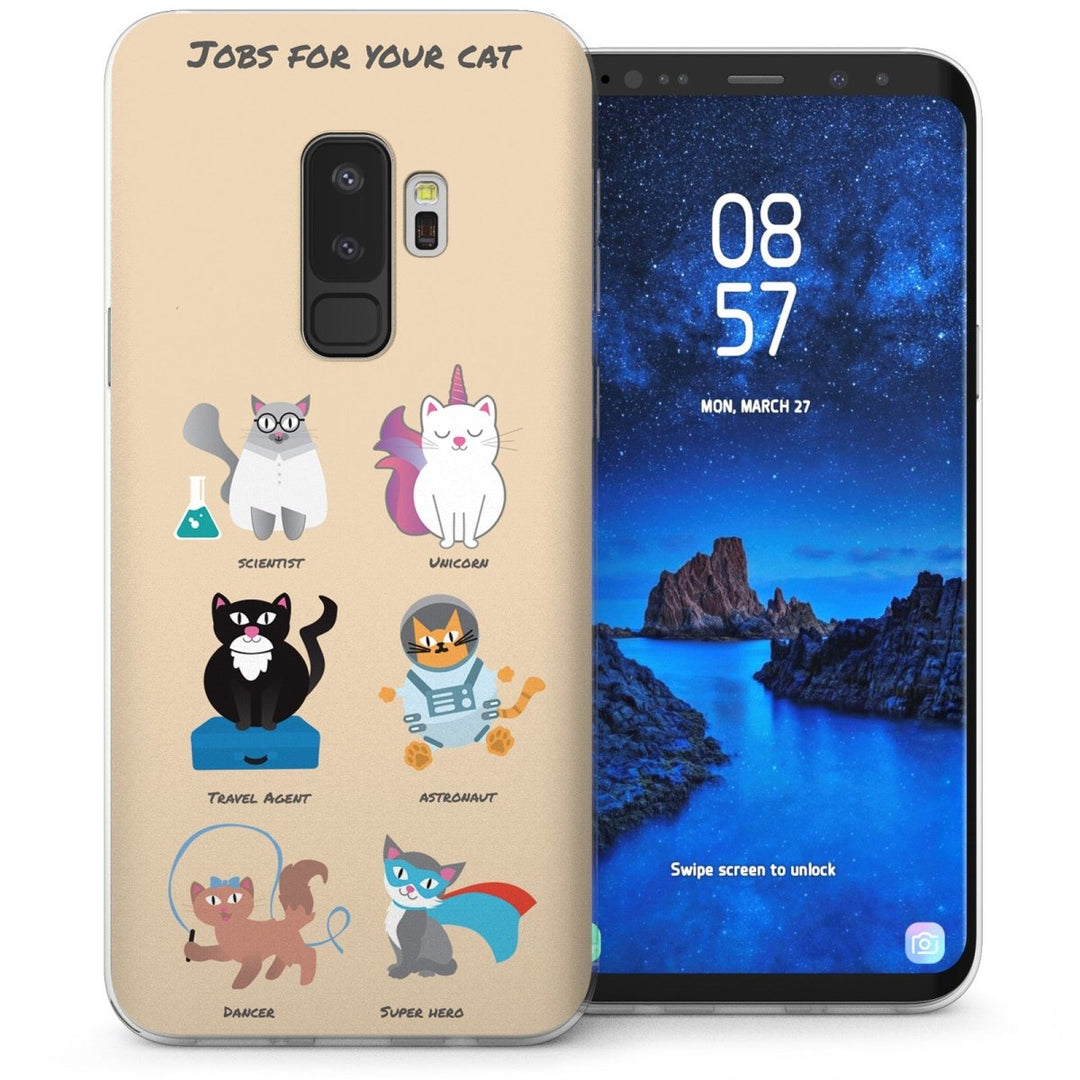 Samsung Galaxy S9 Plus Jobs For Your Cat TPU Gel Case - Orange - Mobile Madhouse