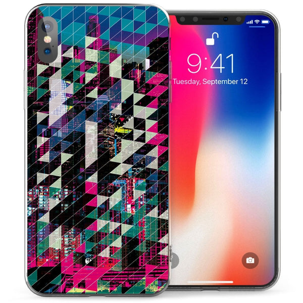 iPhone X Urban Geometric Zig Zag TPU Gel Case - Pink - Mobile Madhouse