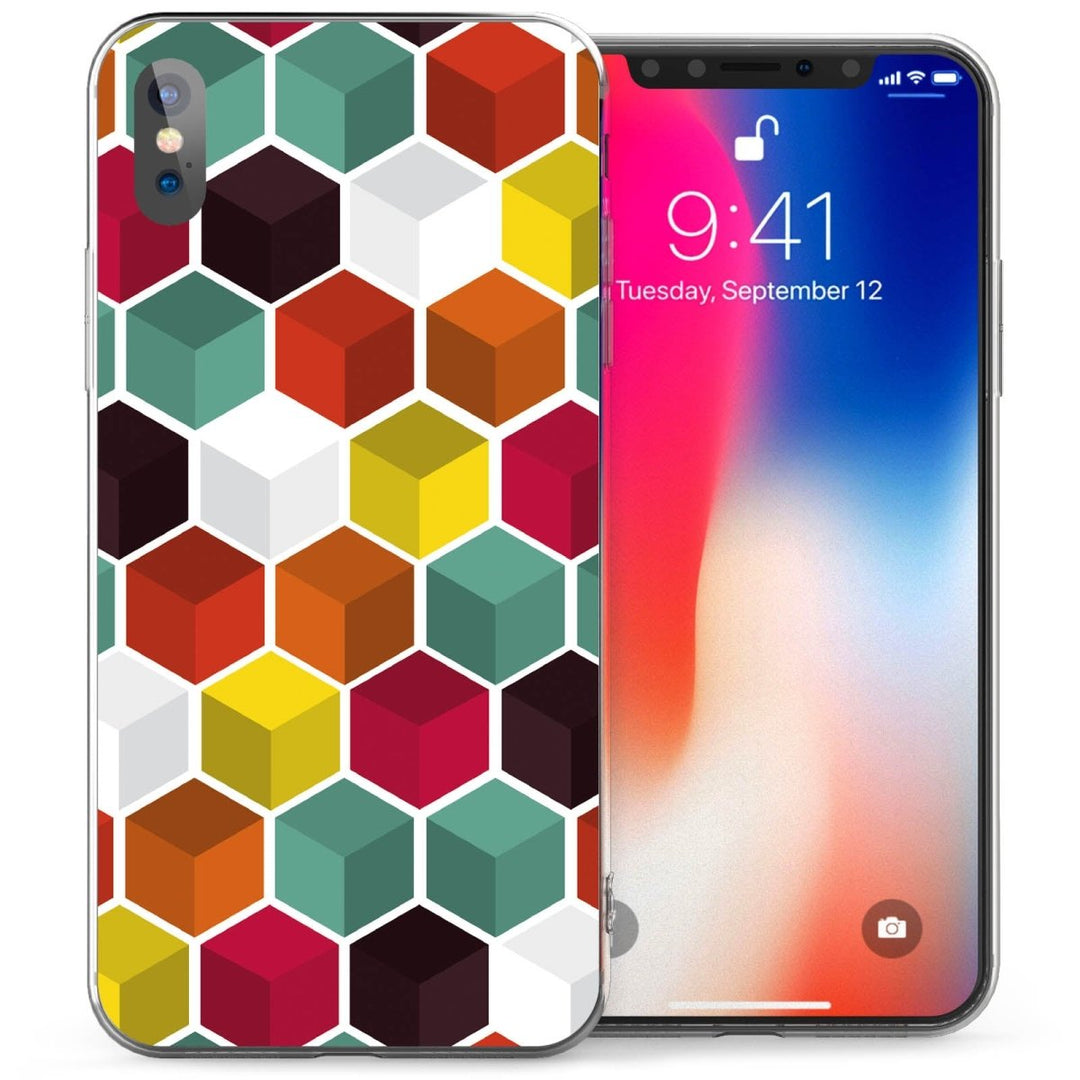 iPhone X 3D Geo Hexagon TPU Gel Case - Mobile Madhouse