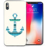 iPhone X Stylish Nautical Aztec Anchor TPU Gel Case - Blue