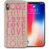 iPhone X Pink Love Print TPU Gel Case - Pink