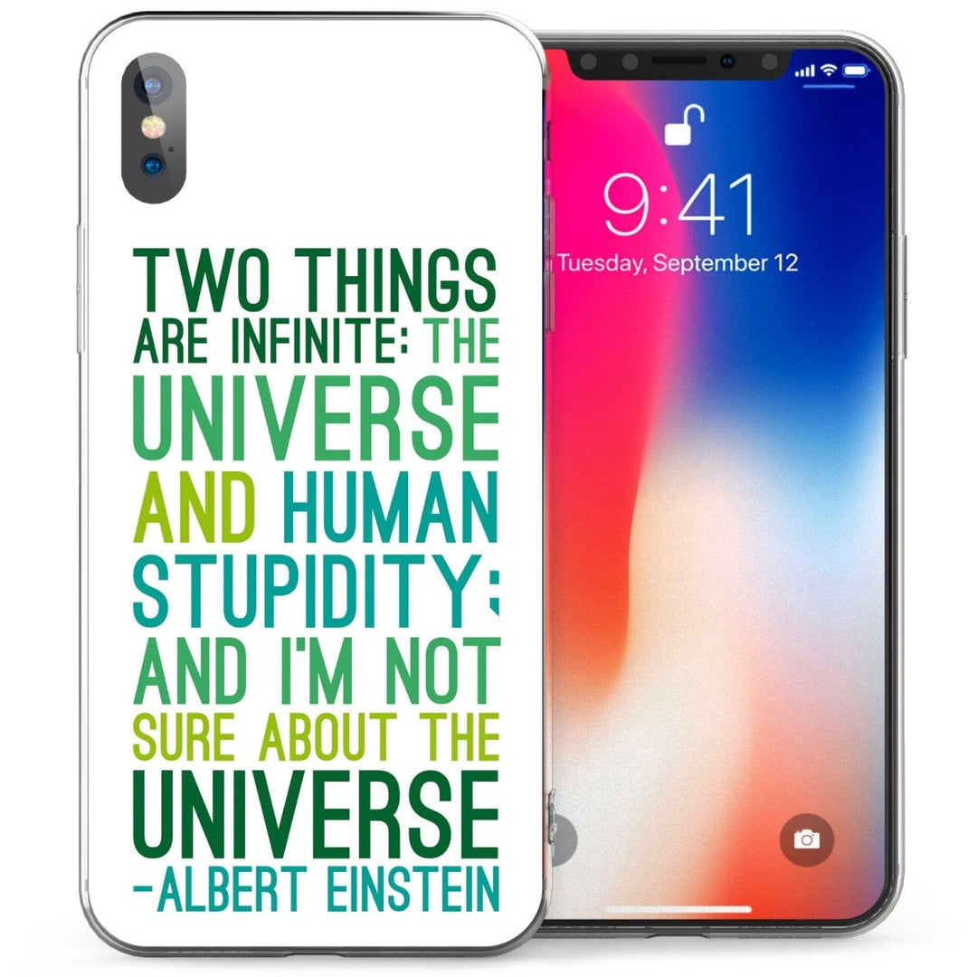 iPhone X Albert Einstein Science Quote TPU Gel Case - Green - Mobile Madhouse