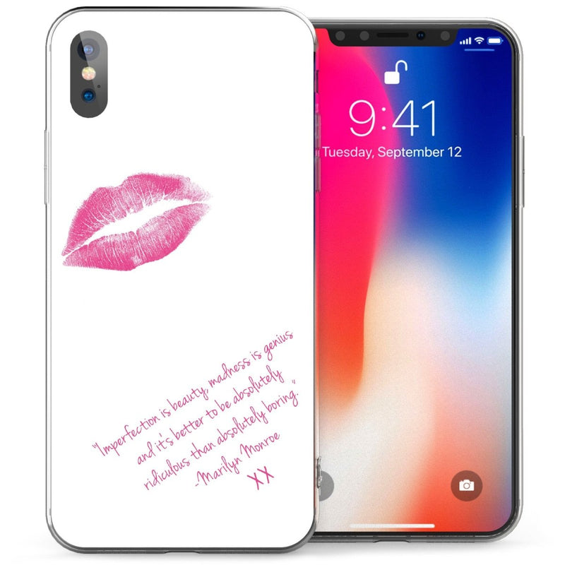 iPhone X Marilyn Monroe Quote TPU Gel Case - White - Mobile Madhouse
