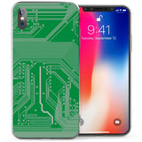 iPhone X Circuit Board TPU Gel Case - Green - Mobile Madhouse
