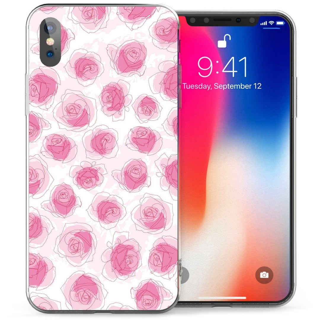 iPhone X Pink Roses TPU Gel Case - Pink - Mobile Madhouse