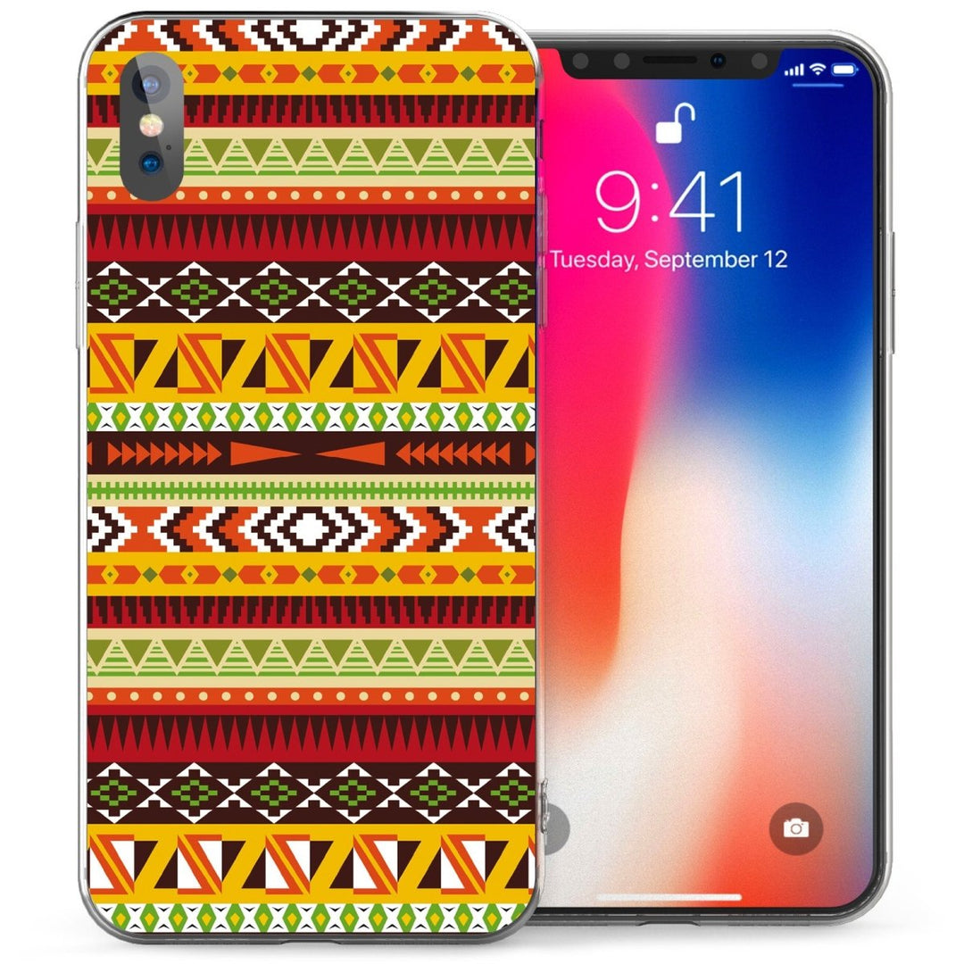 iPhone X Multicolour Aztec TPU Gel Case - Mobile Madhouse