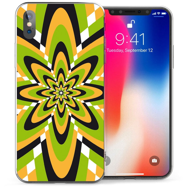 iPhone X Retro Flower Power 60’s TPU Gel Case - Green - Mobile Madhouse