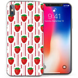 iPhone X Strawberry Stripe TPU Gel Case - Red - Mobile Madhouse