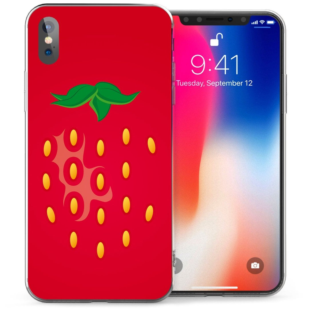 iPhone X Strawberry TPU Gel Case - Red - Mobile Madhouse