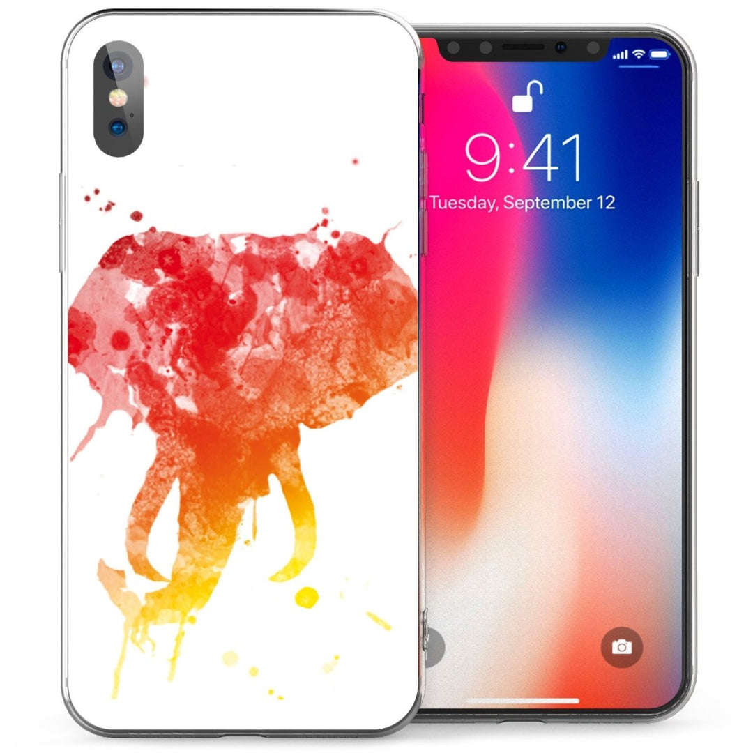 iPhone X Elephant TPU Gel Case - Red - Mobile Madhouse