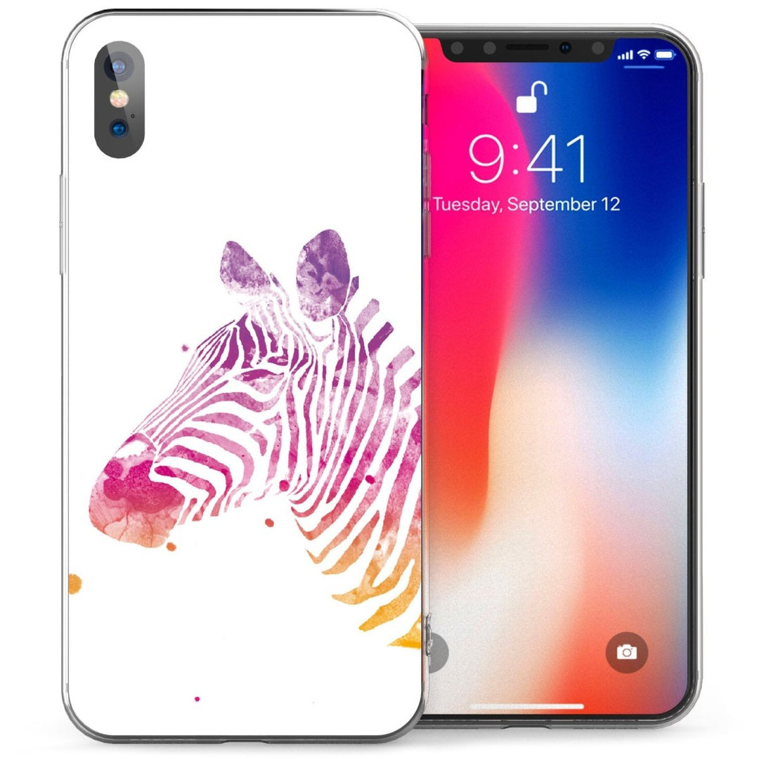 iPhone X Zebra TPU Gel Case - Purple - Mobile Madhouse