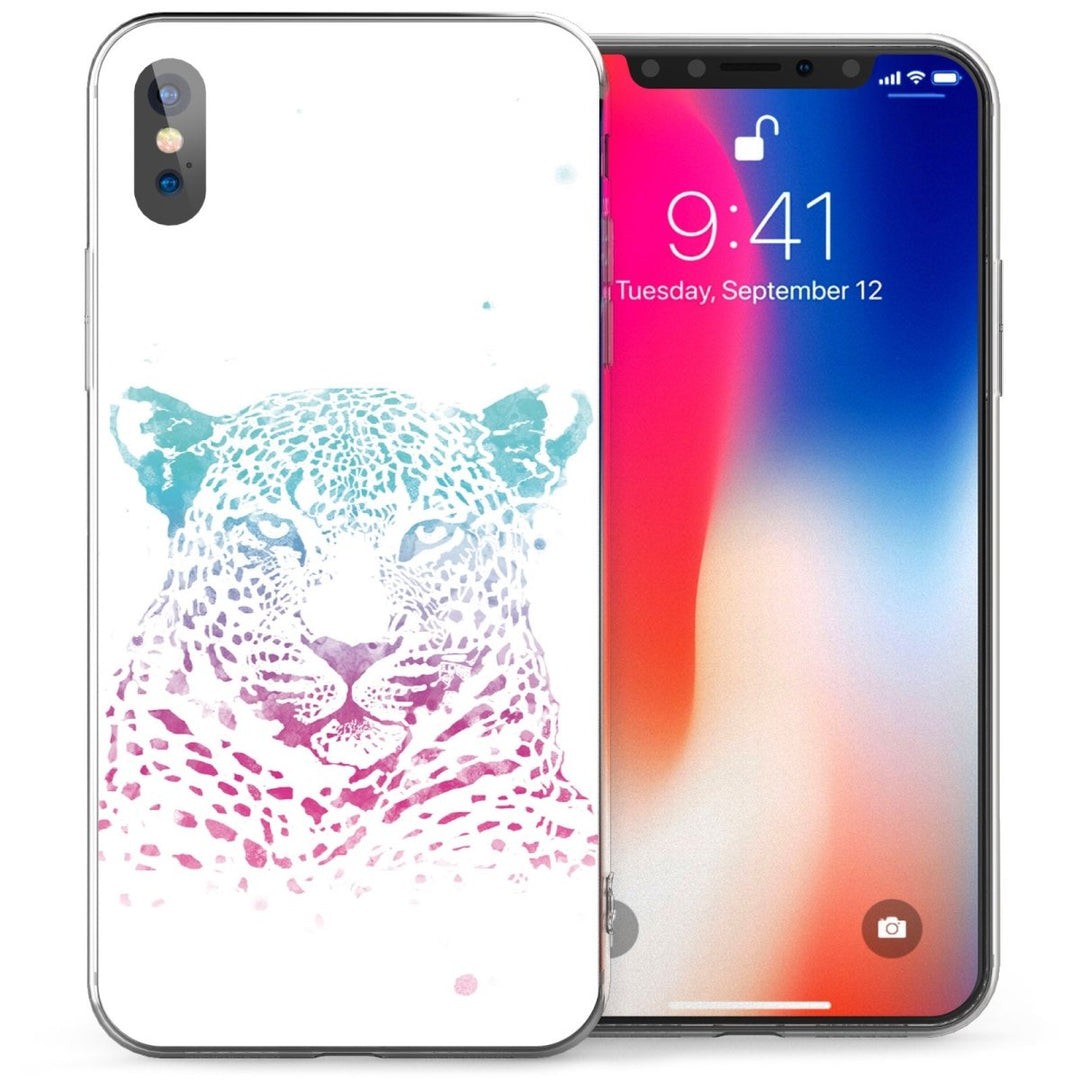 iPhone X Leopard TPU Gel Case - Blue - Mobile Madhouse