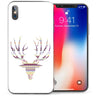 iPhone X Aztec Fairisle Stag Deer TPU Gel Case - Purple