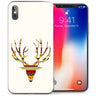 iPhone X Aztec Fairisle Stag Deer TPU Gel Case - Red