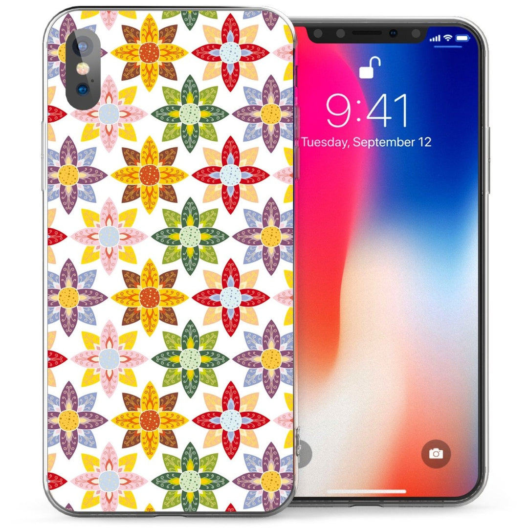 iPhone X Pastel Colours Flowers TPU Gel Case - Mobile Madhouse