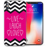 iPhone X Live Life Love Quote TPU Gel Case - Pink / White