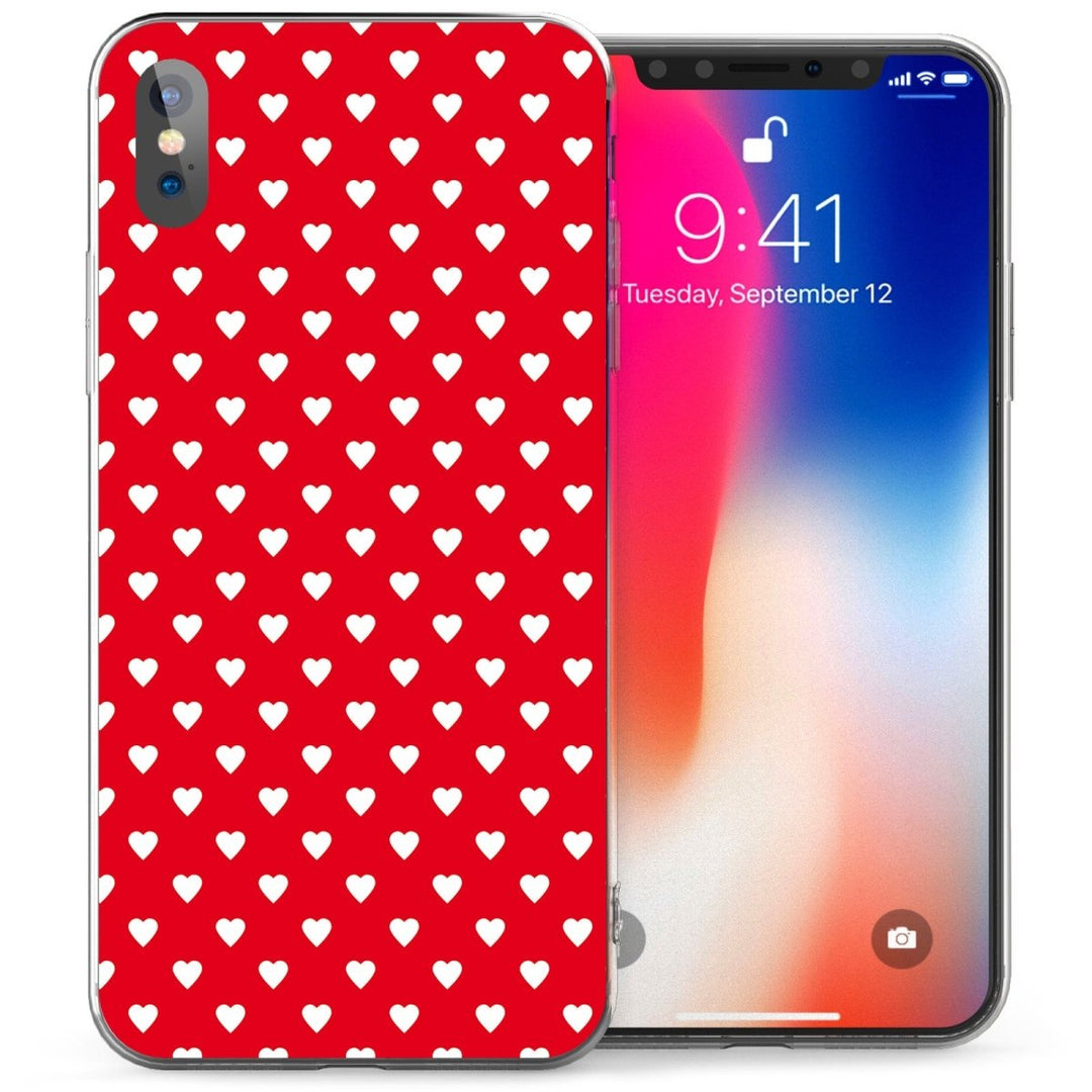 iPhone X Heart Wallpaper TPU Gel Case - Red - Mobile Madhouse