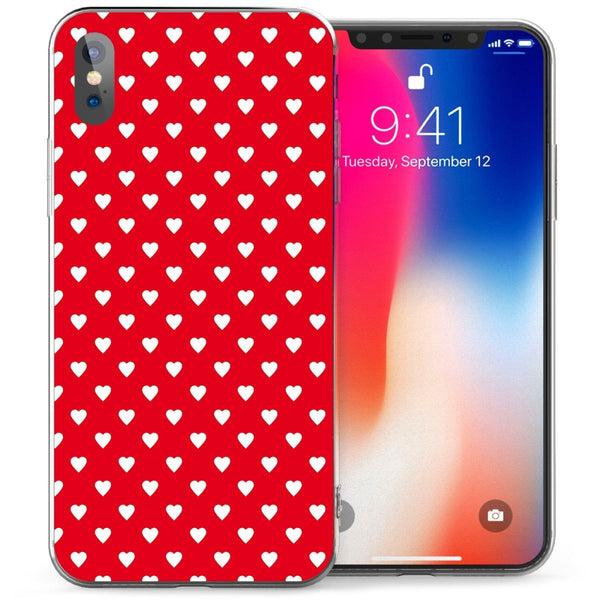 iPhone X Heart Wallpaper TPU Gel Case - Red - Mobile Madhouse