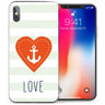 iPhone X Anchor Red Love Heart TPU Gel Case