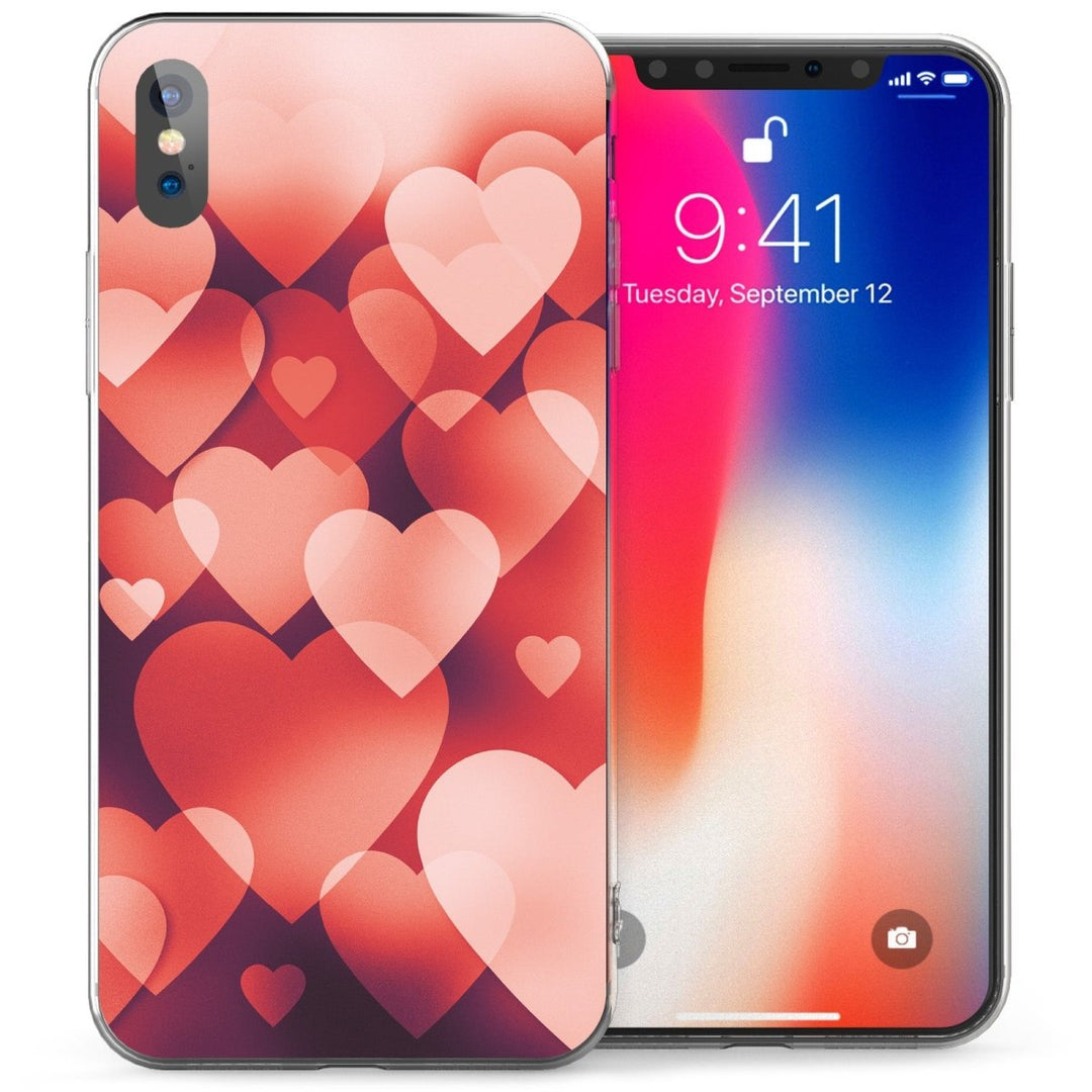 iPhone X Colliding Heart TPU Gel Case - Pink - Mobile Madhouse