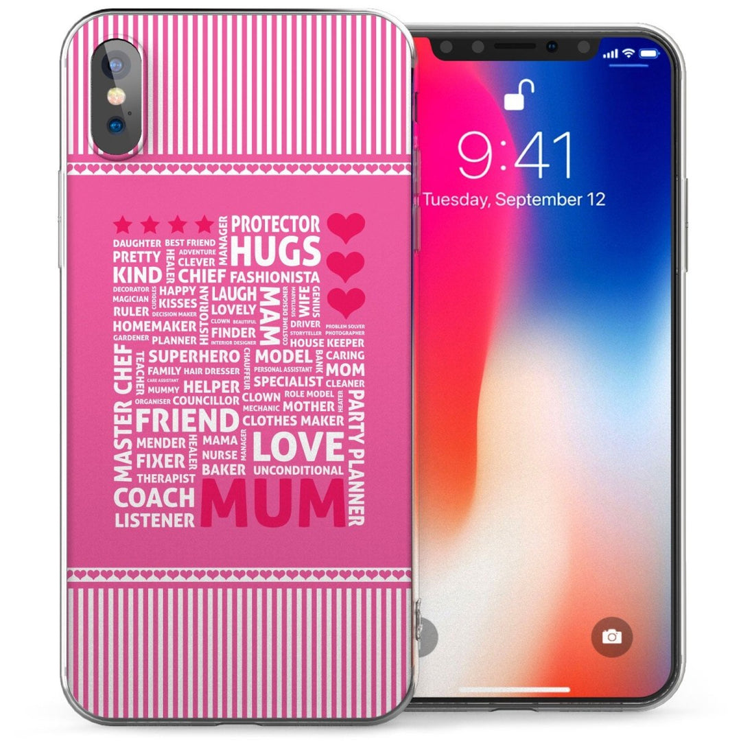 iPhone X Mum Word Tower Inspiring Slogan TPU Gel Case - Pink - Mobile Madhouse