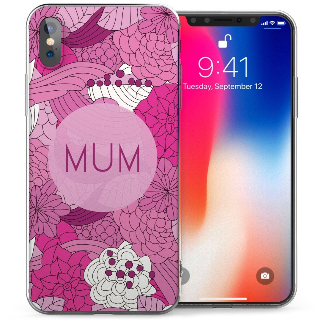 iPhone X Mum Vintage Psychedelic Sign TPU Gel Case - Purple - Mobile Madhouse