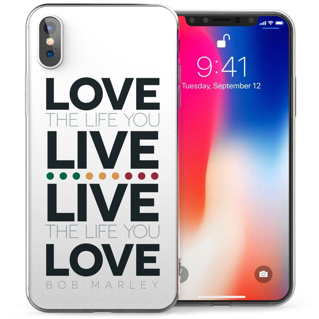 iPhone X Live Life Love Bob Marley Quote TPU Gel Case - Mobile Madhouse