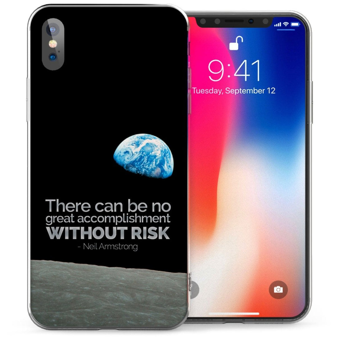 iPhone X Neil Armstrong Inspiring Quote TPU Gel Case - Black - Mobile Madhouse